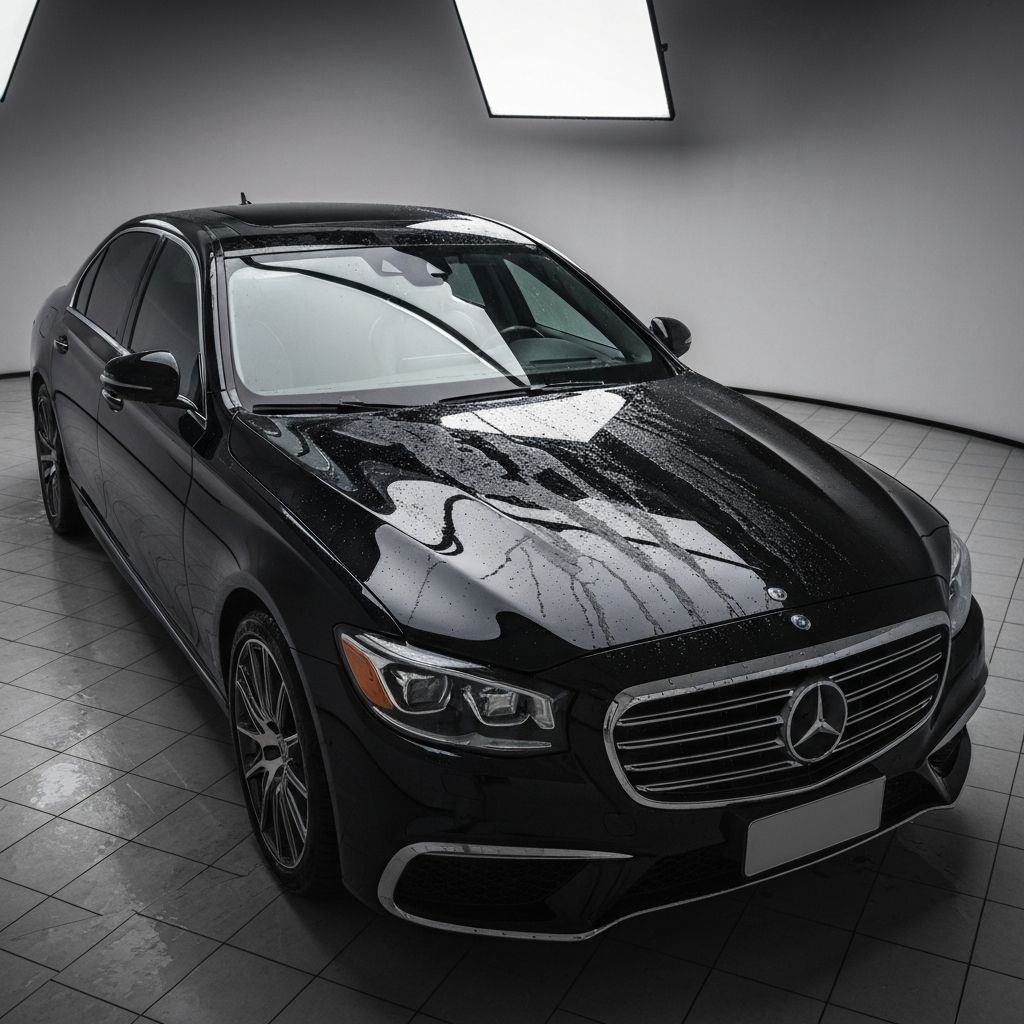 Black sedan after ceramic coating